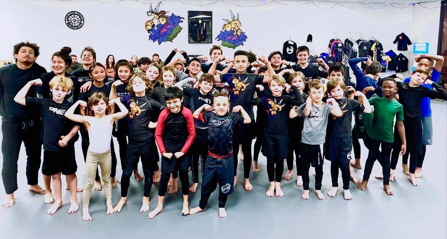 Coach with kids class at Carlson Gracie Inland Valley